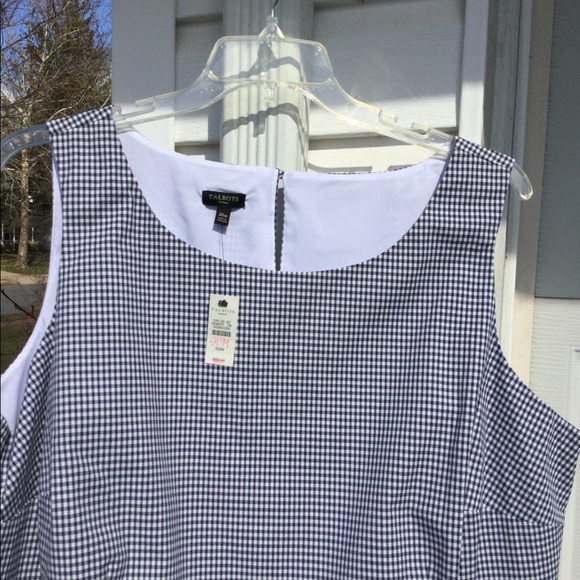 Talbots Tops - NWT Talbots Navy & White Peplum Blouse Hidden Zip